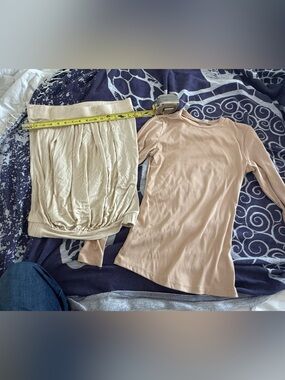 Beige Knit Top and Cream Ruched Skirt Set
